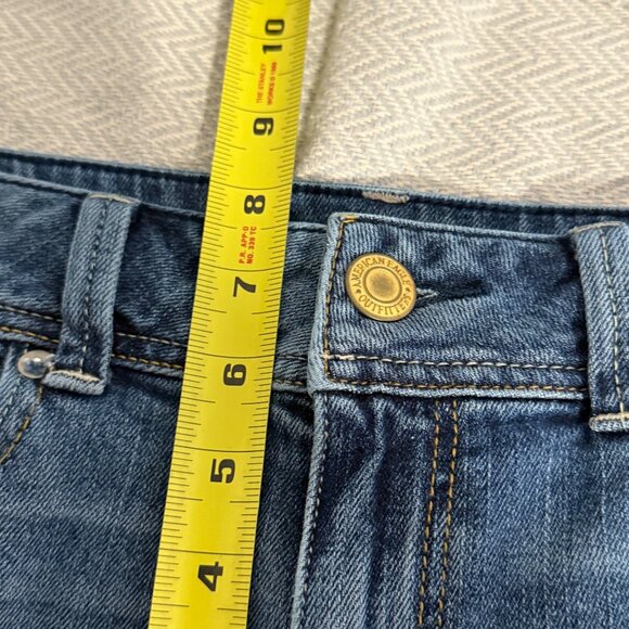 American Eagle Original Boot Jeans Women 8 Blue Stretch VTG Y2K Low Rise Hippie - Picture 5 of 9